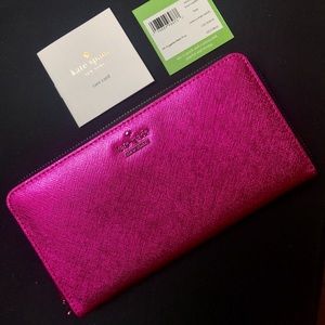 Kate Spade Lacey Metallic Pink Wallet